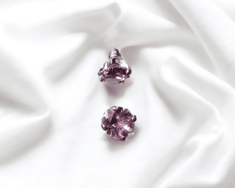 Top microdermal prong cristal rosado (Cod 398)