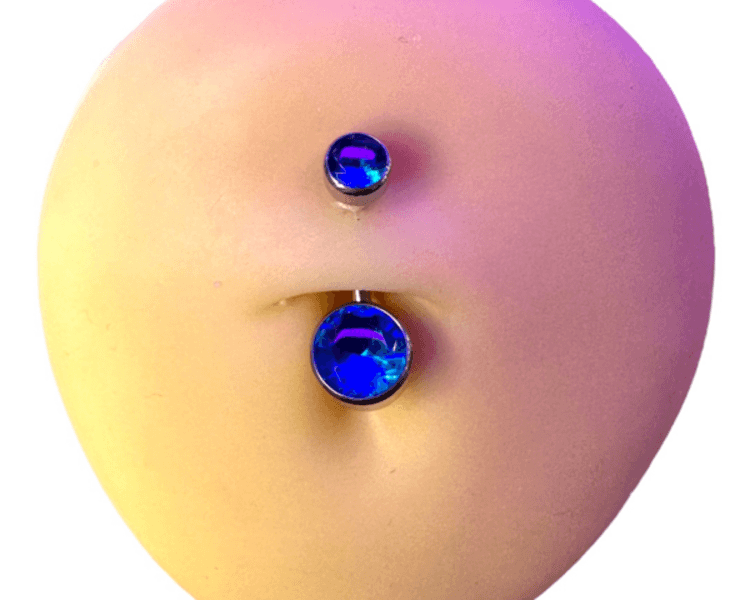 Navel ombligo cobachon cristal aqua (Cod 470)