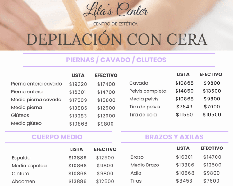 Depilación con cera - PROMO 2