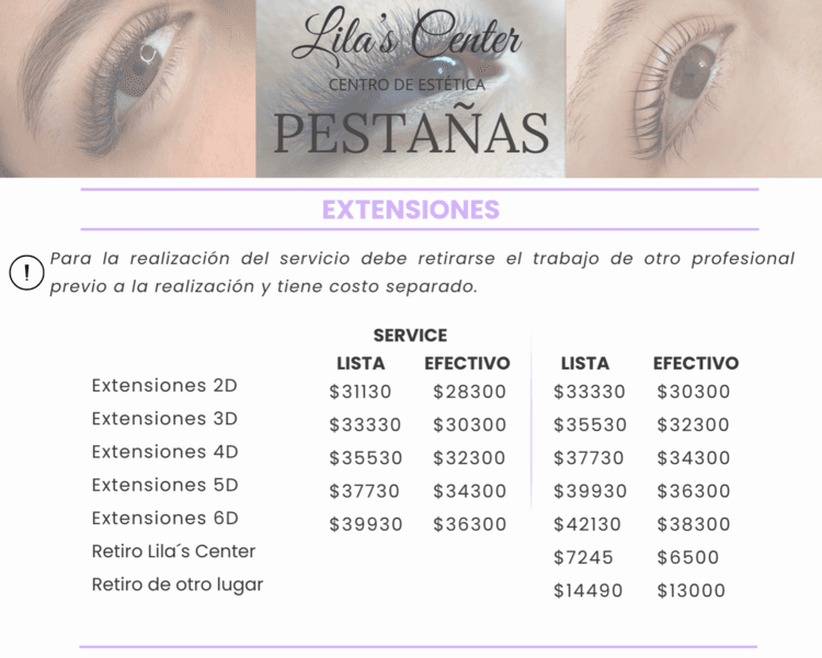 Service - Extensiones de pestañas 4D