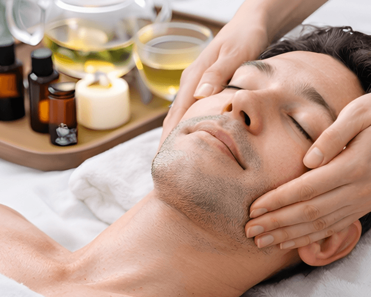 Masaje para bruxismo · reflexología cráneo-facial · masaje capilar · aromaterapia· infusión 60min