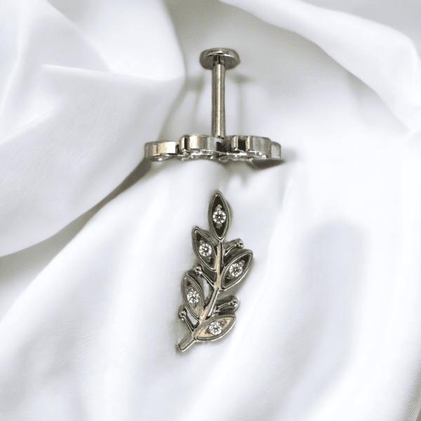 Labret hojas con cristal (Cod 367)