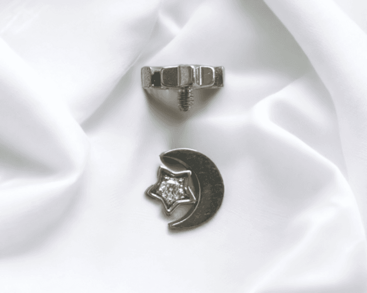 Top microdermal estrella y luna cristal (Cod 579/578)