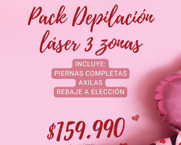 Pack Depilacion láser 3 zonas - San Valentín 2026