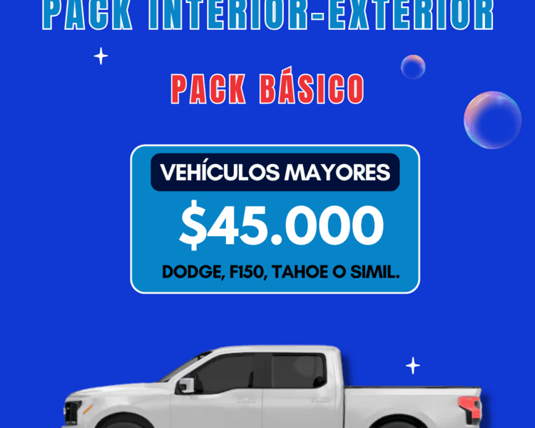 PACK BÁSICO INTERIOR VEHÍCULOS MAYORES (2 HRS)