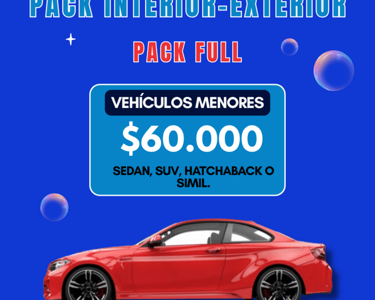 PACK FULL INTERIOR VEHÍCULOS MENORES (4 HRS)