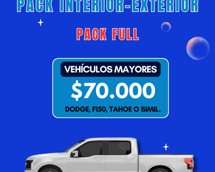 PACK FULL INTERIOR VEHÍCULOS MAYORES (4 HRS)