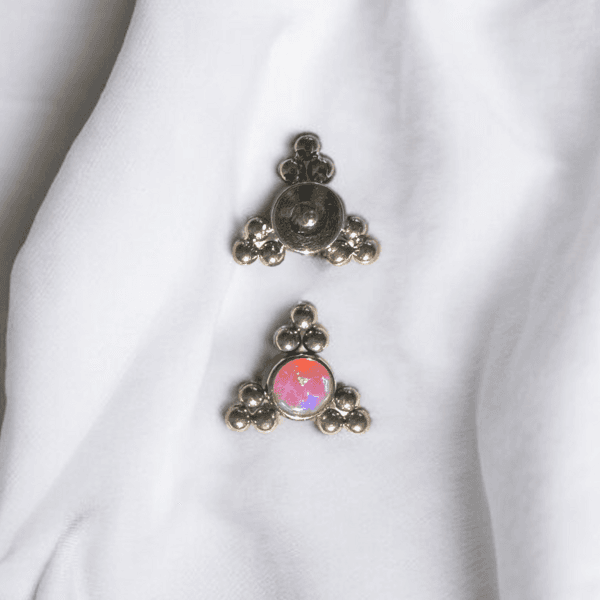 Labret top 3 ornamentos ópalo rosado (COD 285)