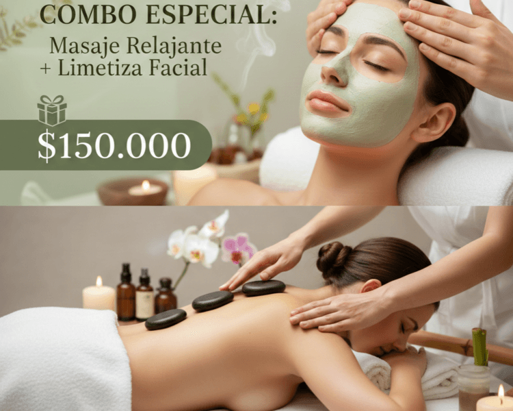 💆🏻♀️ Combo de masaje relajante con limpieza facial