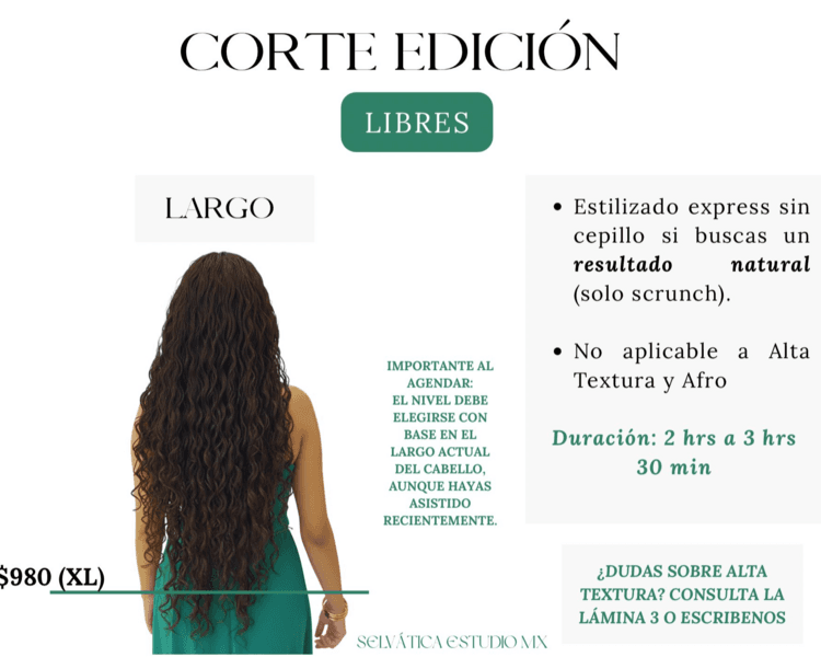 CORTE LIBRES XL (Abajo de los codos)