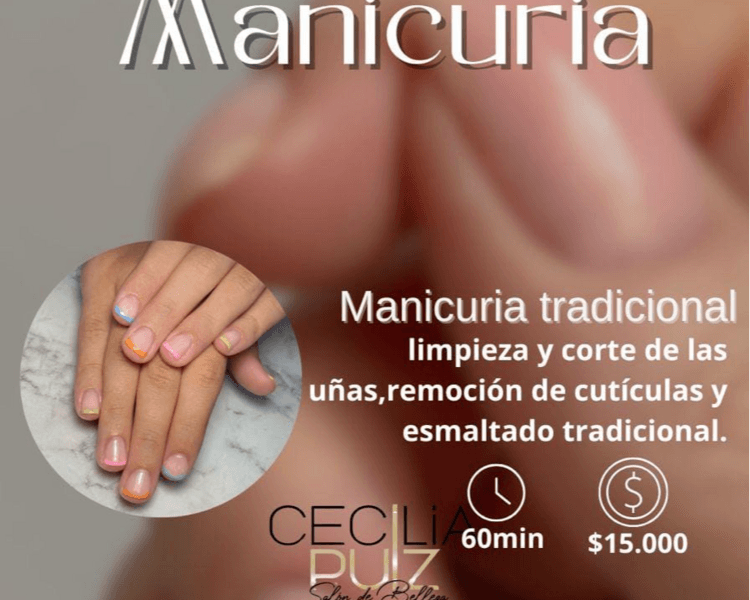 manicura con semipermanente (color liso)