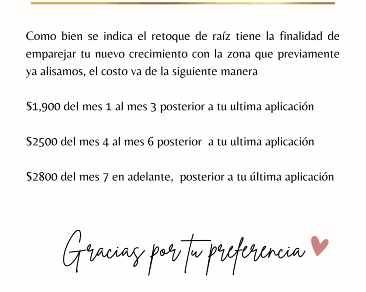 Retoque de raíz, del mes 1 al mes 3