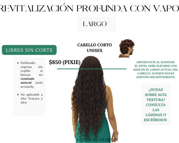 REVITALIZACIÓN CON OZONO LIBRES -SIN CORTE PIXIE UNISEX