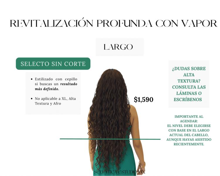 REVITALIZACIÓN CON OZONO SELECTO-SIN CORTE ABAJO DE LA OREJA HASTA ARRIBA DE LOS CODOS