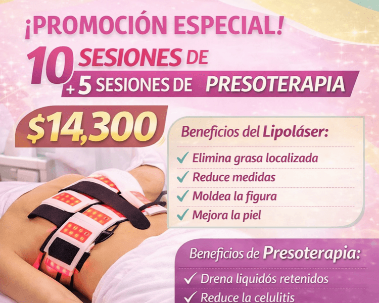 Cuponera 10 sesiones lipoláser + 5 de preso