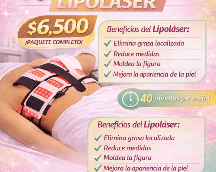 Lipoláser 10 sesiones SIN presoterapia