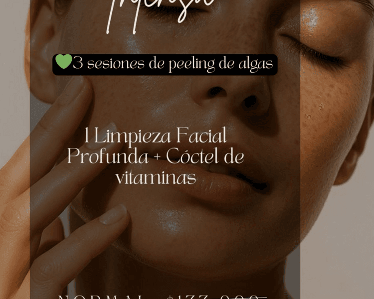 RENOVACION INTENSA CON PEELING DE ALGAS (3 SESIONES + 1 LIMPIEZA FACIAL PROFUNDA)