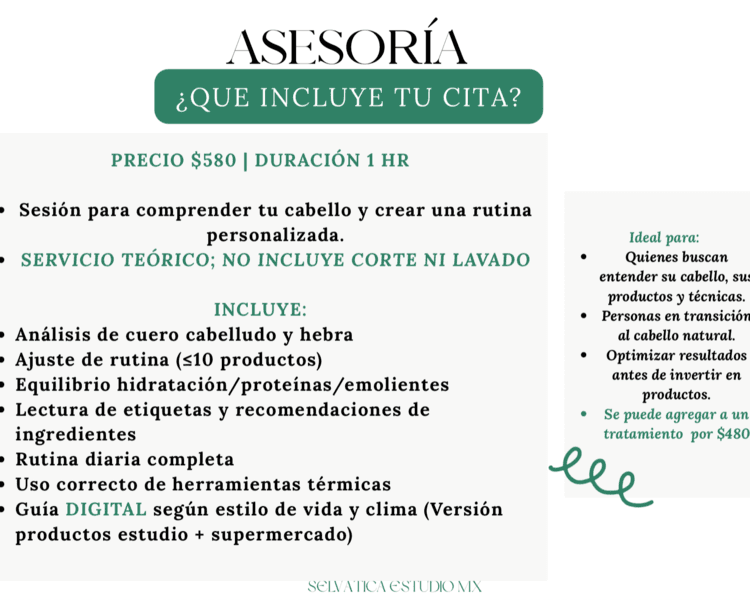 ASESORÍA CAPILAR PERSONALIZADA