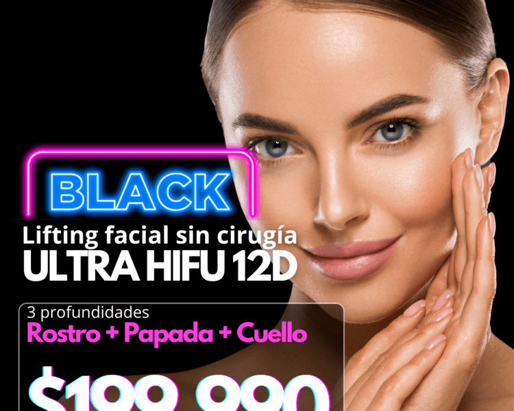 BLACK ULTRA HIFU 12D ROSTRO + PAPADA + CUELLO