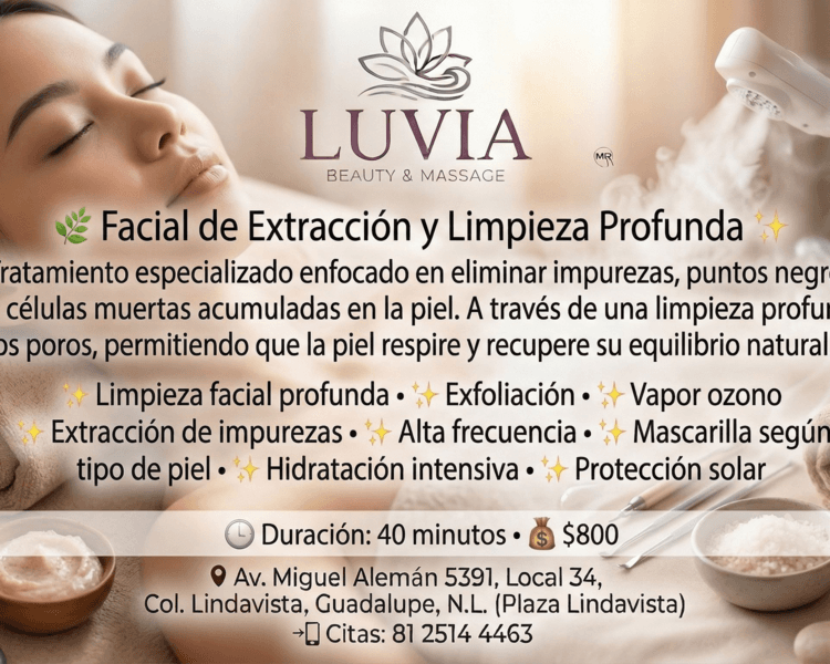 Facial de Extracción y Limpieza Profunda