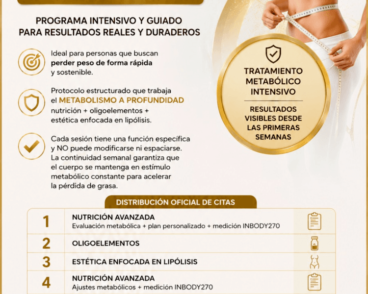 PROGRAMA INTENSIVO nutrición + estética 10 kilos menos en 60 días PAREJA Método MetaPro®