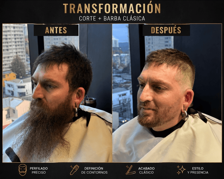 Corte de Cabello y Barba + Lavado