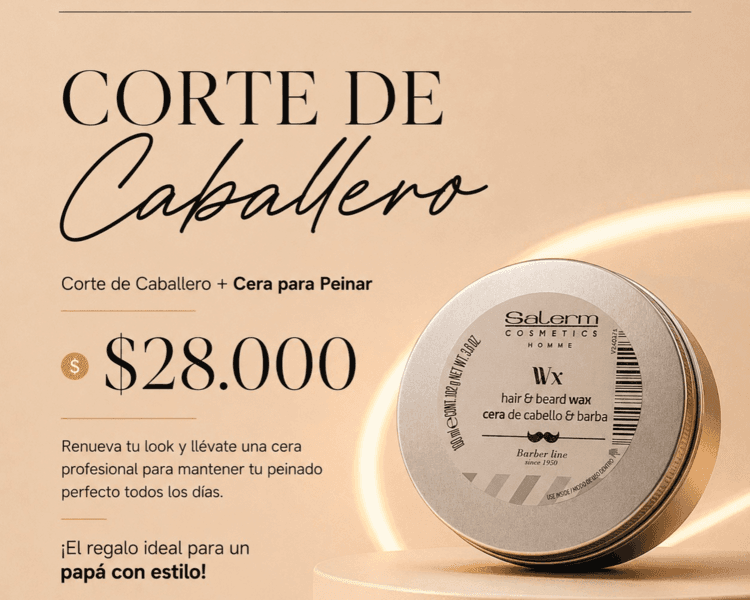 CORTE DE CABALLERO + CERA DE PEINAR (DE LUNES A MIERCOLES)