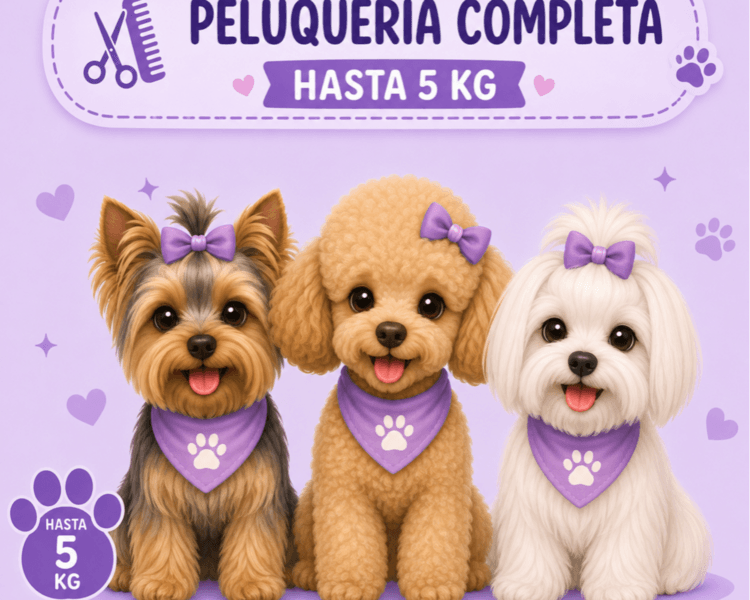 peluquería completa hasta 5 kg