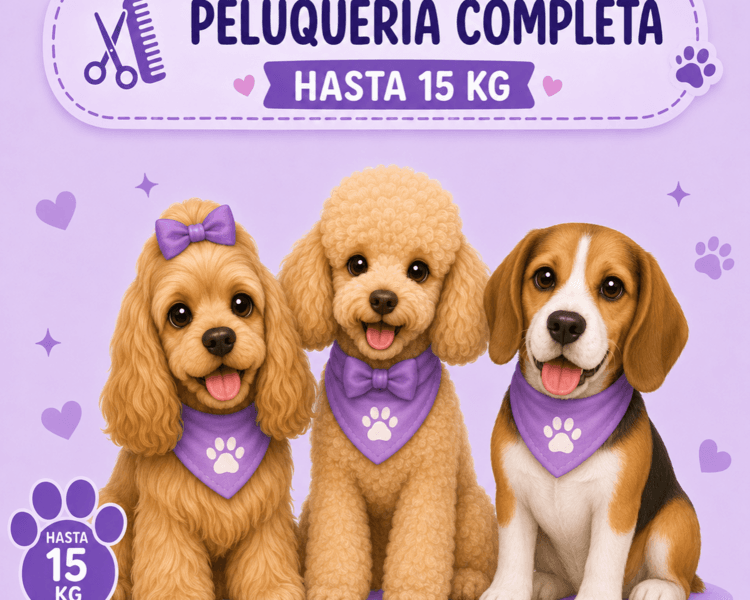 peluquería completa hasta 15 kg
