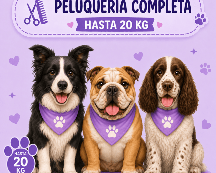 peluquería completa hasta 20 kg
