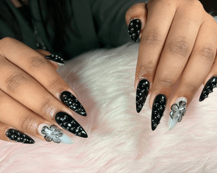 Uñas Acrílicas con tip, del numero 4 de 1-2 tonos lisos