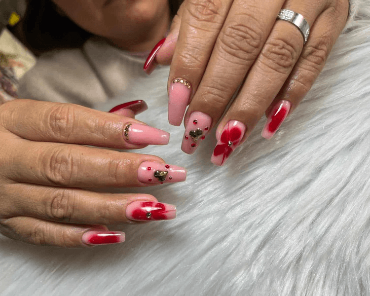 Uñas Acrílicas esculturales, del numero 10 de 1-2 tonos lisos