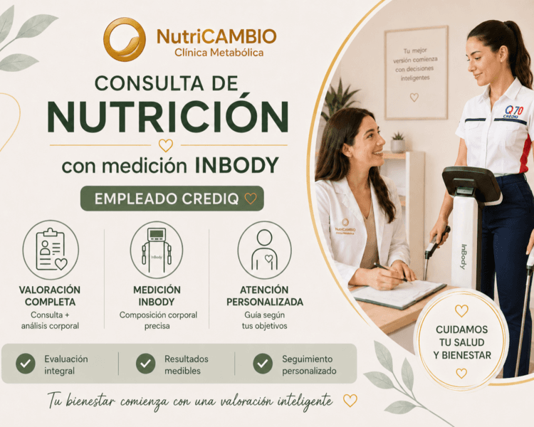 Consulta de nutrición con medición INBODY empleado CREDIQ