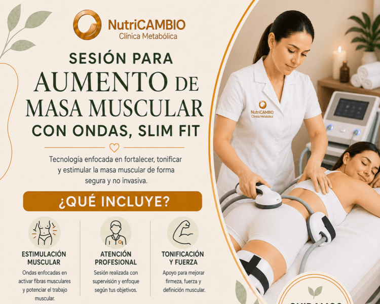Sesión para aumento de masa muscular con ondas, Slim fit