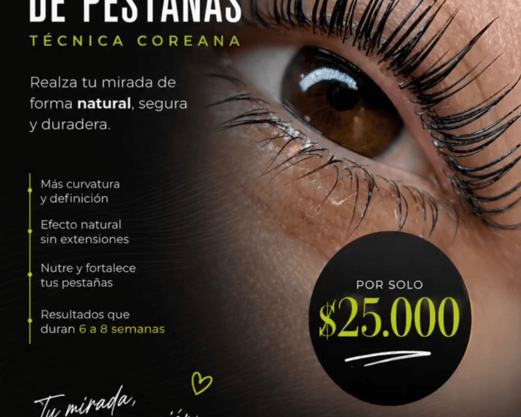 Lifting de pestañas (técnica COREANA)
