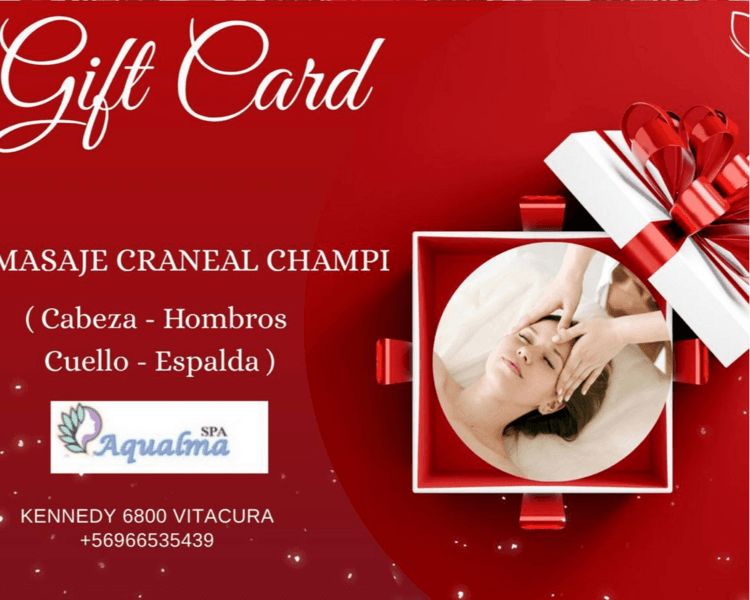 Gift Card 5: Masaje craneal champi (cabeza – hombros – cuello – espalda)