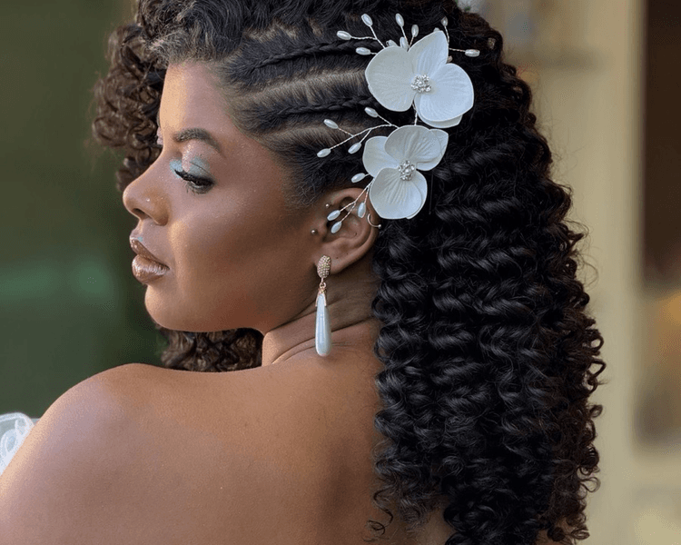 💍 PAQUETE NOVIA AFRO RIZADA (maquillaje + peinado)