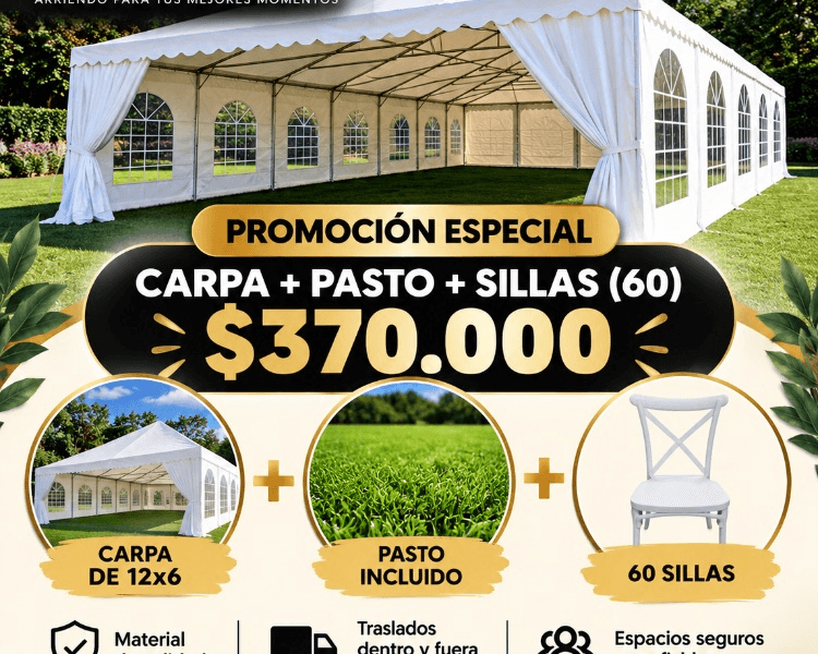 Arriendo carpa y sillas