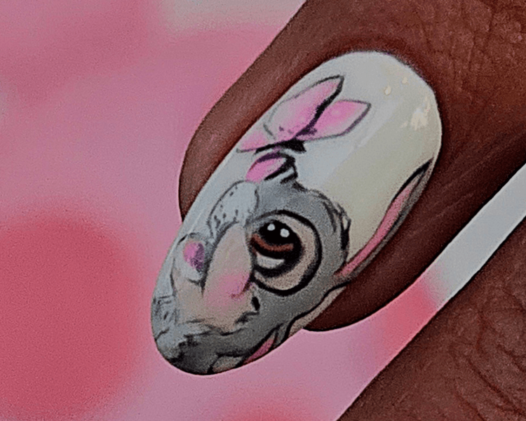 1 uña full diseño ( Dibujo, Joya elaborada)💗🩷