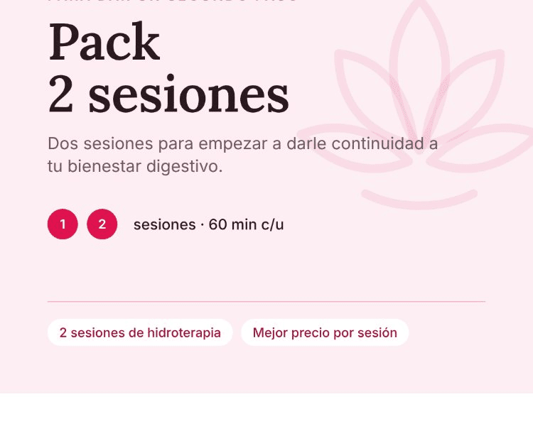Pack 2 sesiones · Hidroterapia de Colon