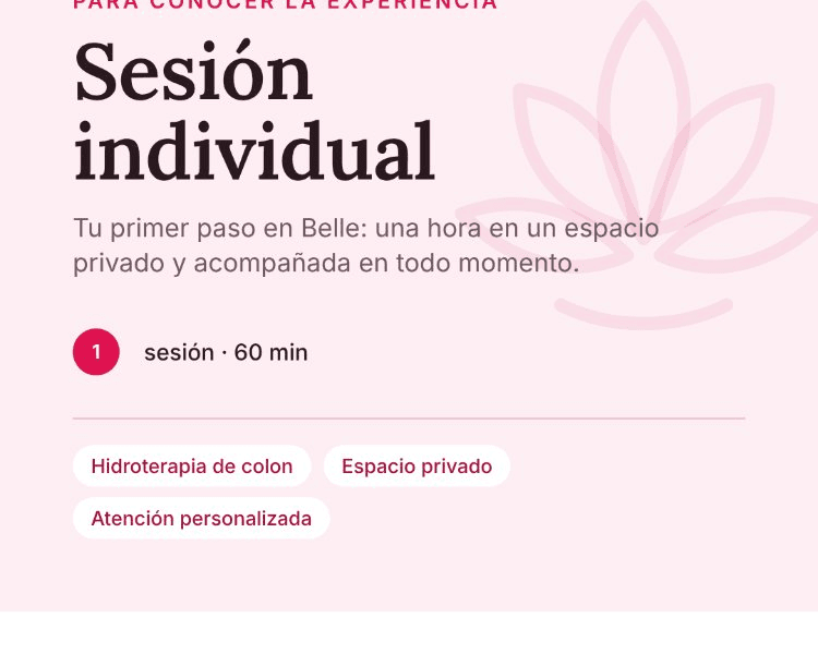 Sesión individual · Hidroterapia de Colon