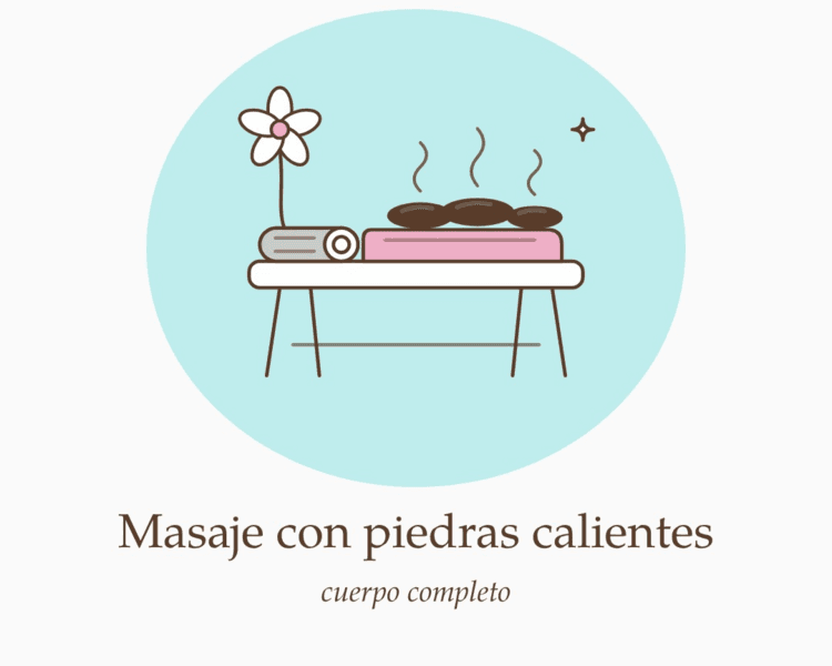 Masaje descontracturante en cuerpo completo con piedras calientes