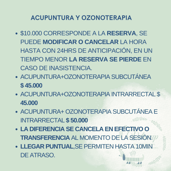 Acupuntura + Ozonoterapia Subcutánea Hernias Discales