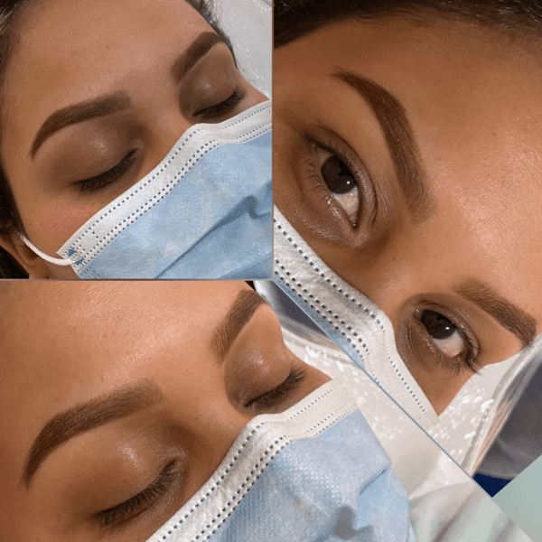 Epilación de cejas con hilo hindu más pigmento