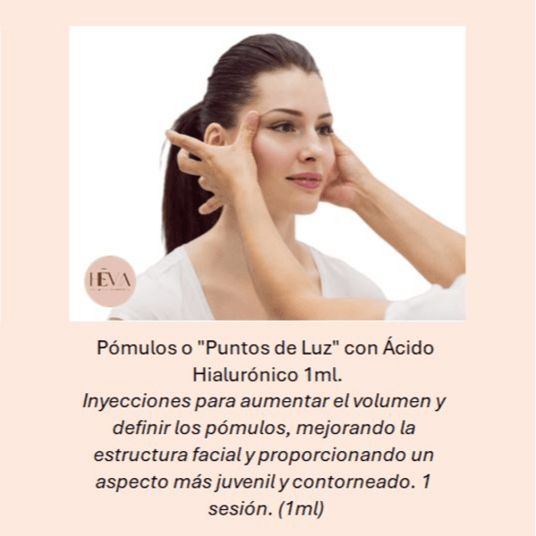 Hialurónico Puntos de Luz en cigomático